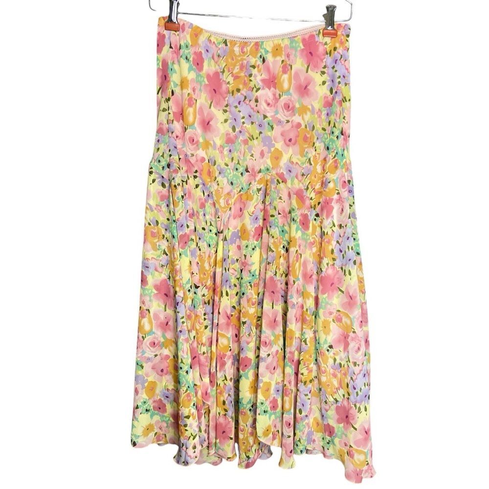 Y2K Newsworthy multicolored floral midi skirt size M